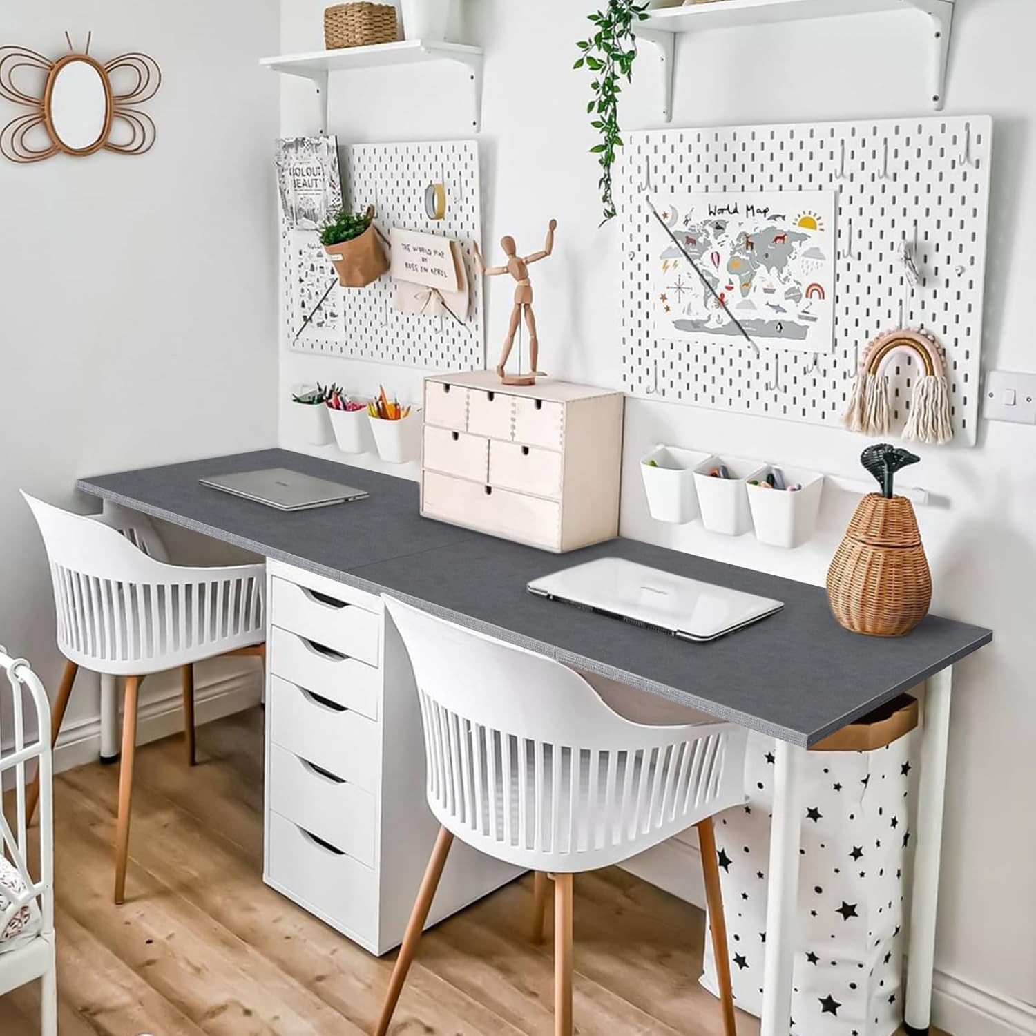 Versatile 59″ Melamine Tabletop – Stylish Greylish Blue for Home & Office