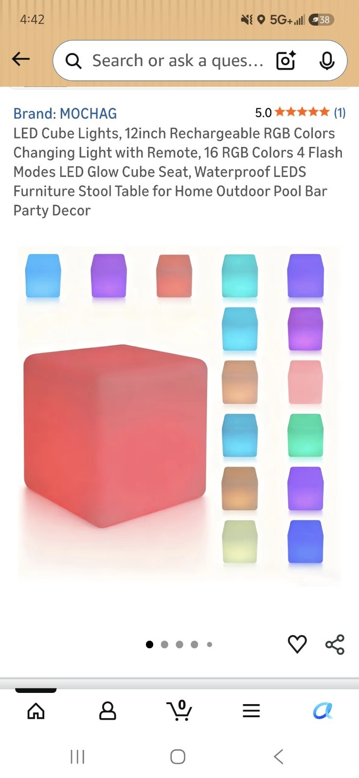12-Inch Rechargeable LED Light Cube Stool with Remote – Fun Mood Lamp