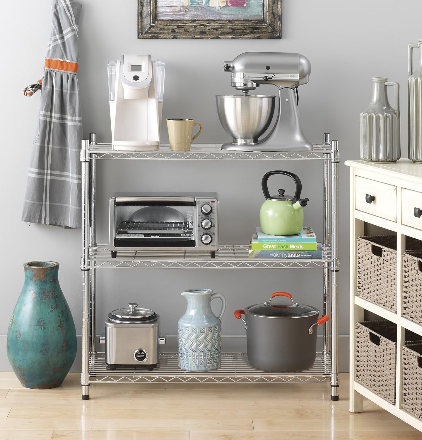 Adjustable Chrome Metal Storage Shelves – 400 lbs Each Tier, Space Saving Design