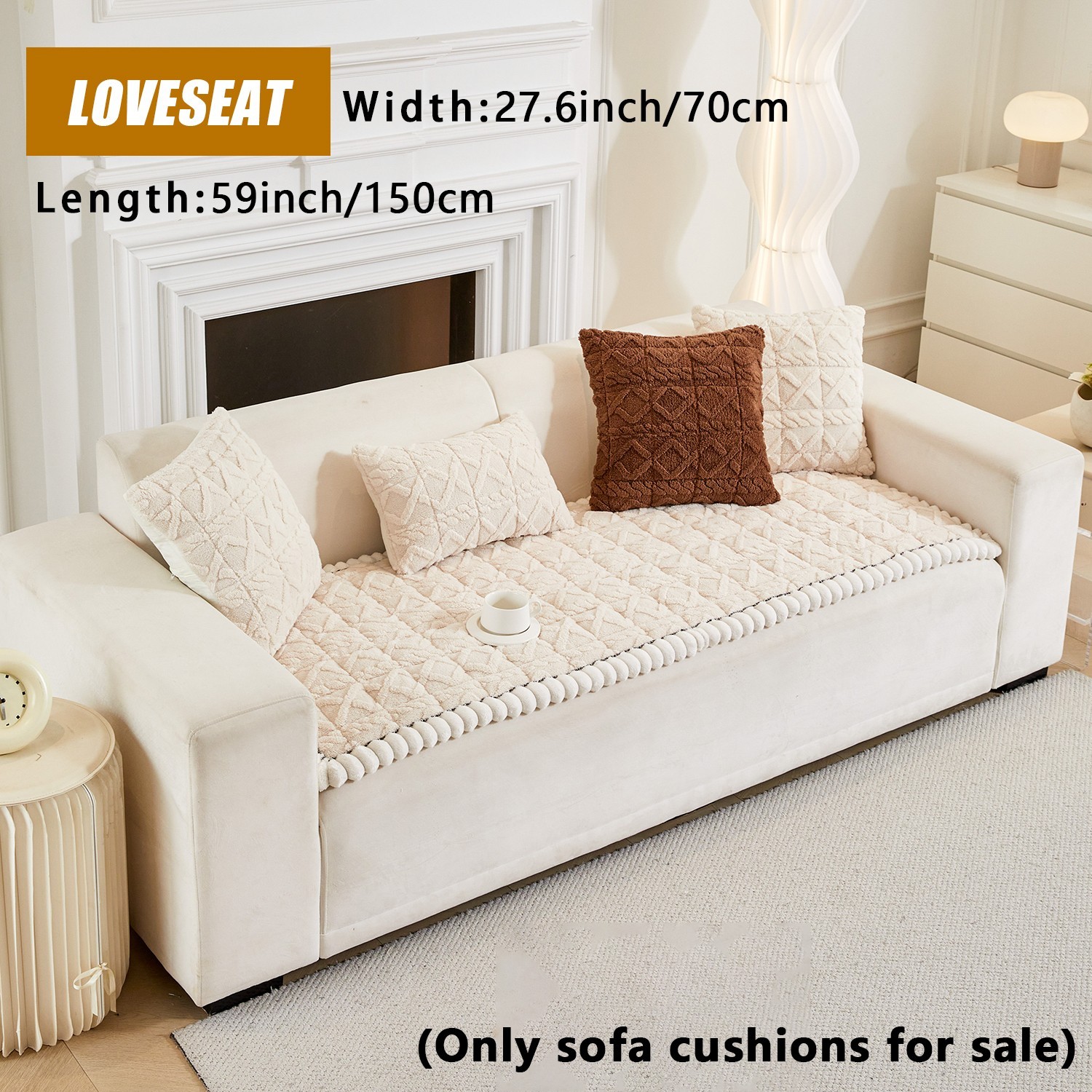 Pet plush sofa cover geometric jacquard coral anti-slip sofa cover cushion prote