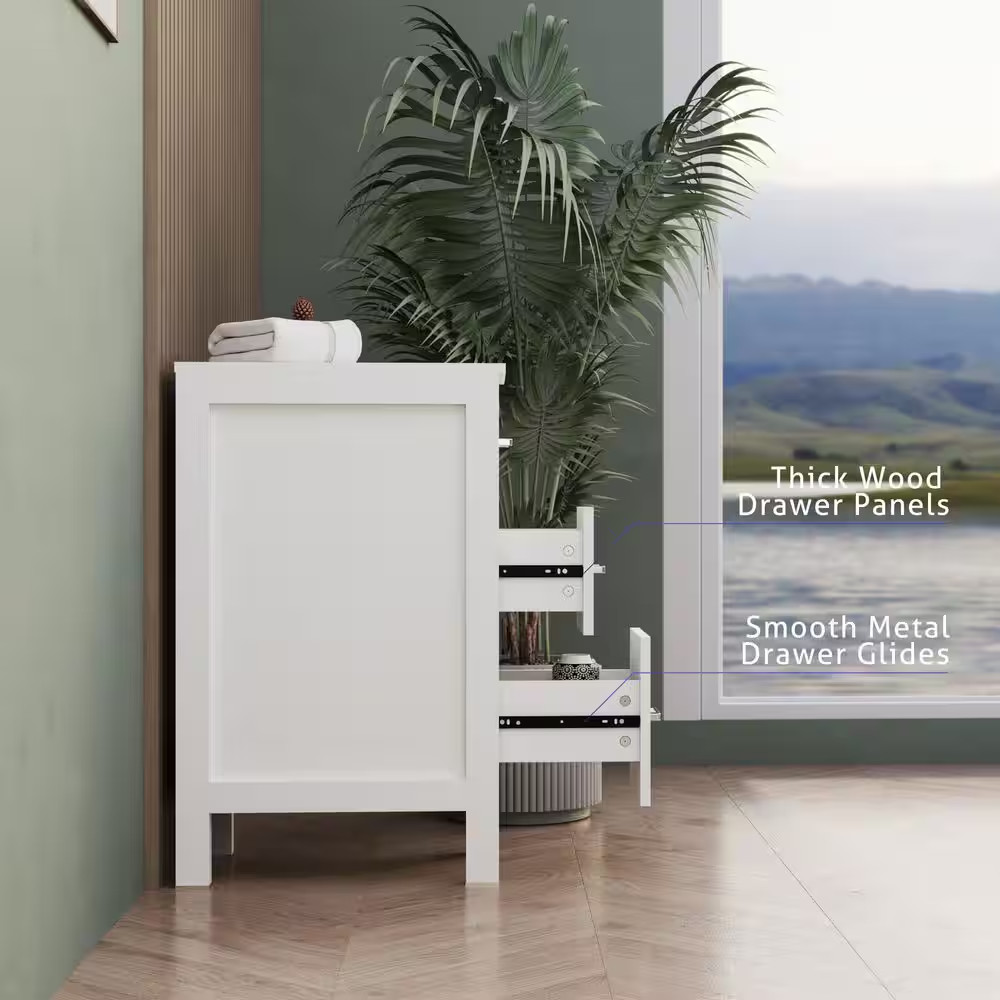 12 In. W X 20 In. D X 30 In. H High Quality White MDF Material Freestanding Line
