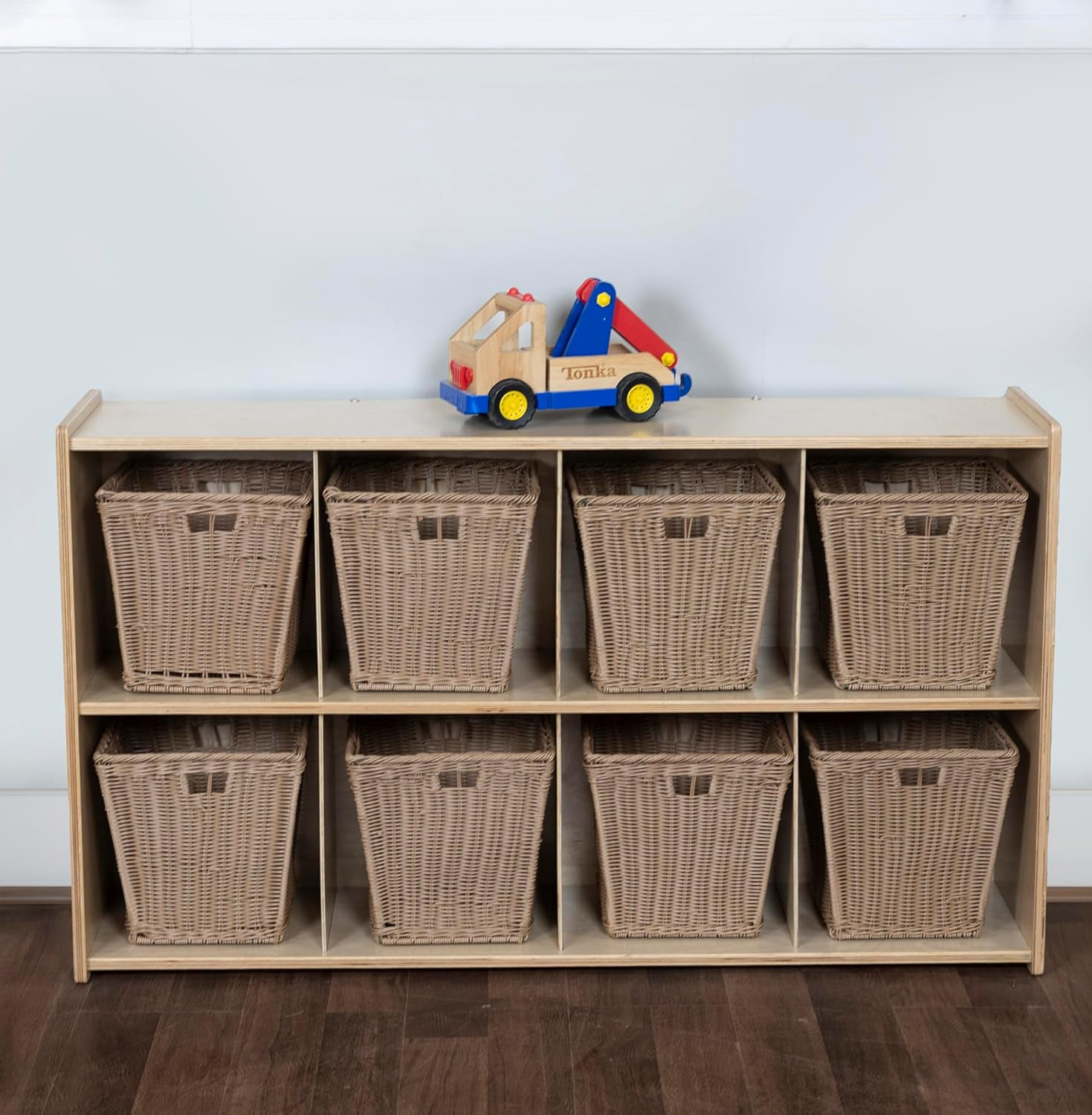 Birch 2-Tier Cubby Storage Organizer for Kids Room & Montessori, 27″ H