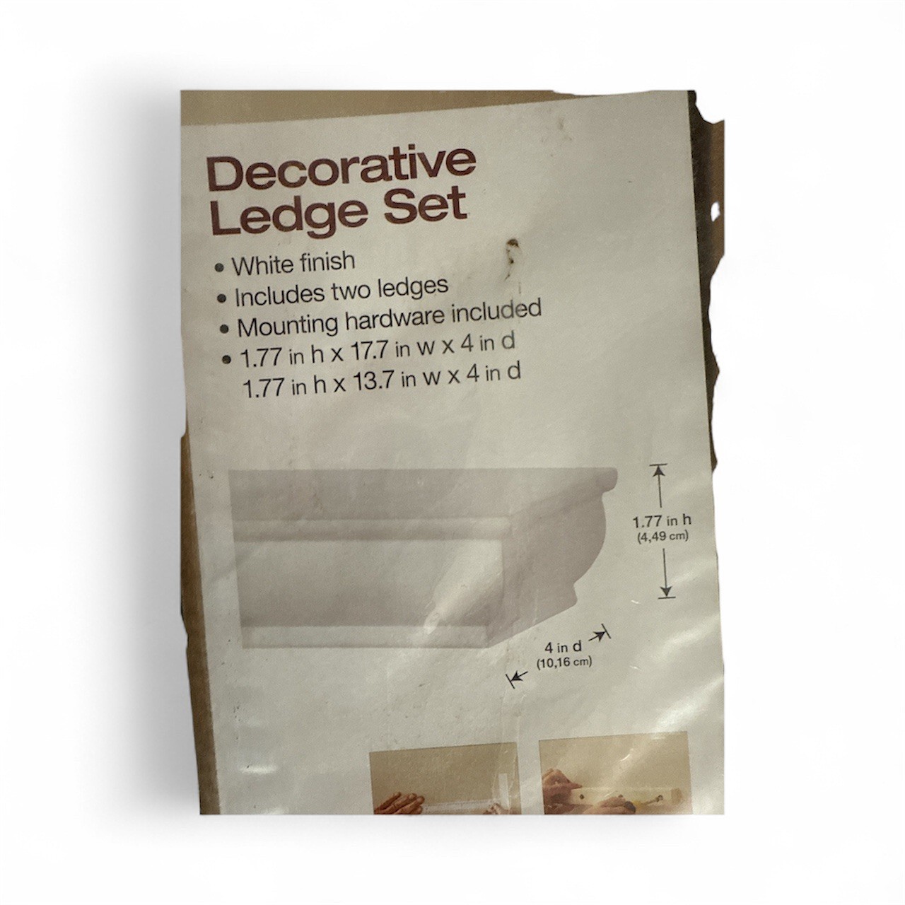 Home Decorators Collection Profile Shelf Wall-Mountable In White,plus hardware.