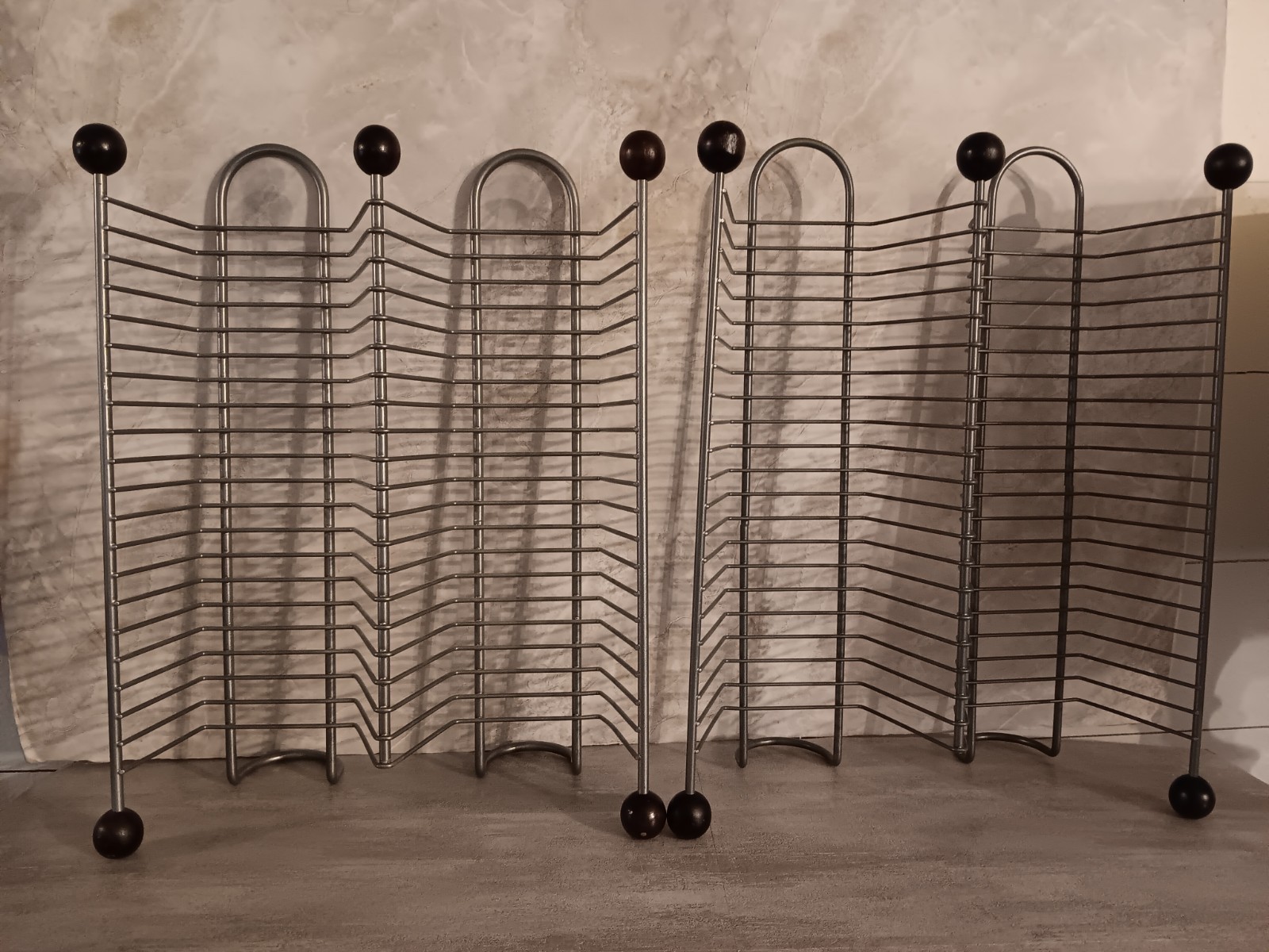 2-40 CD 80 Total Storage Desk Stand Holders Display Metal Wire Racks Silver Wood