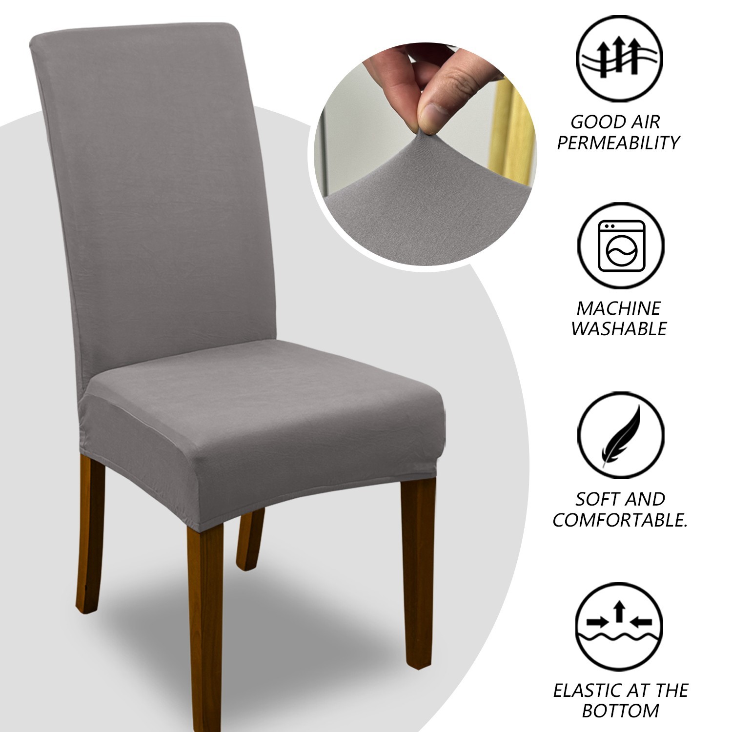 4/6 pieces of elastic milk silk chair cover decorative protectors for restaurant