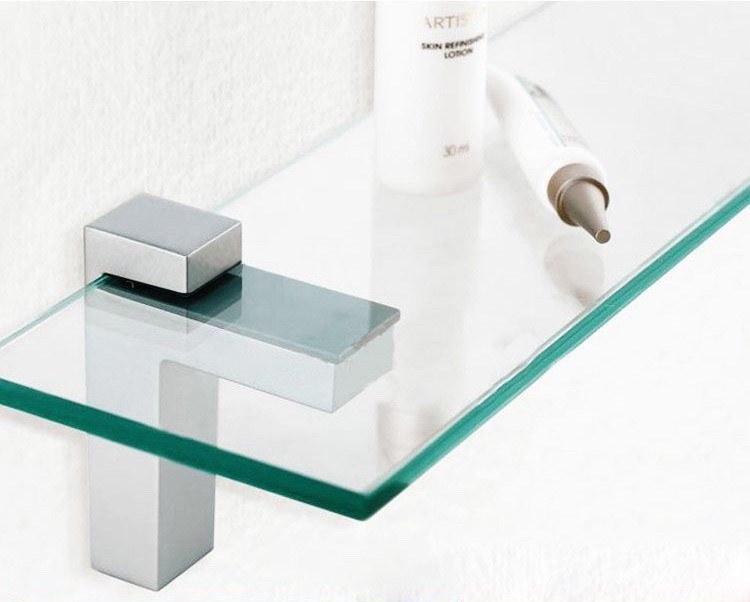 Pair Of Adjustable Glass/Wood Shelf Brackets