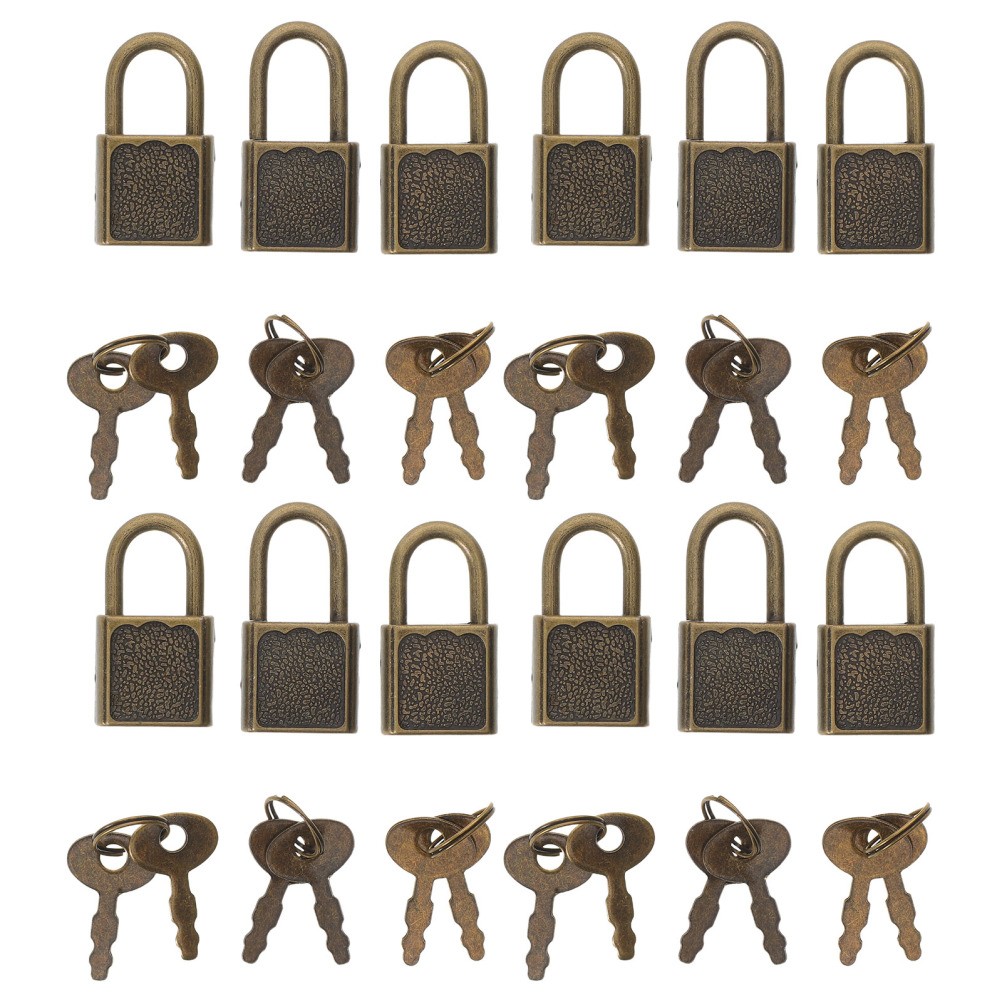 12 Sets Small Padlock Kids Keys That Look Real Boxes for Personal Items