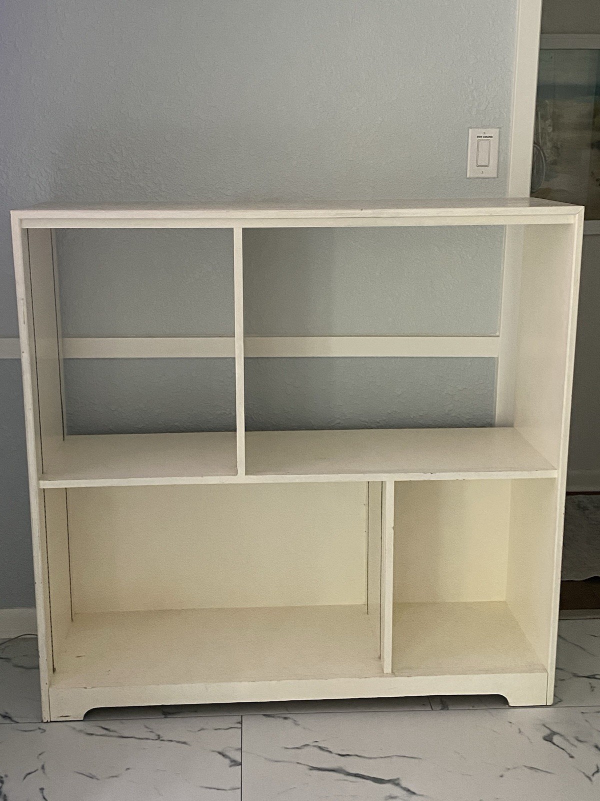 White Freestanding Open Face Bookcase, 3-Shelf Storage, Rectangle