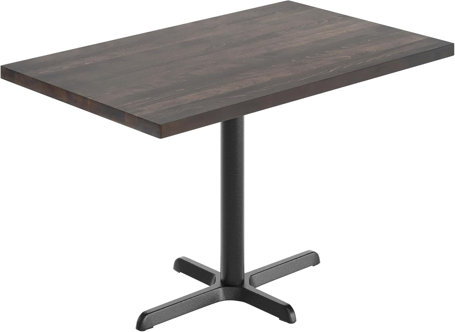 Solid Wood 30″x48″ Indoor Tabletop with Black Cast Iron Base – 300 lb Capacity