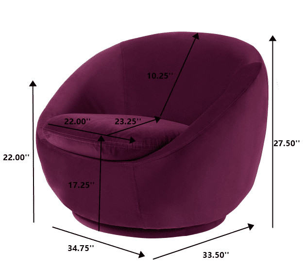 Better Homes & Gardens Modern Soft Velvet Accent Swivel Chair In Merlot