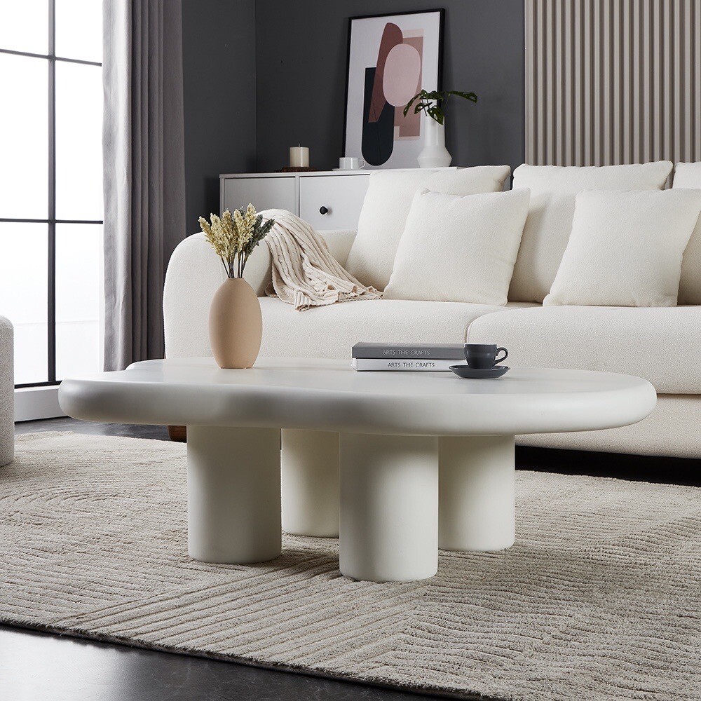 Cloud Shaped Coffee/Tea Table, Cute Coffee Table For Living Room, Off-white