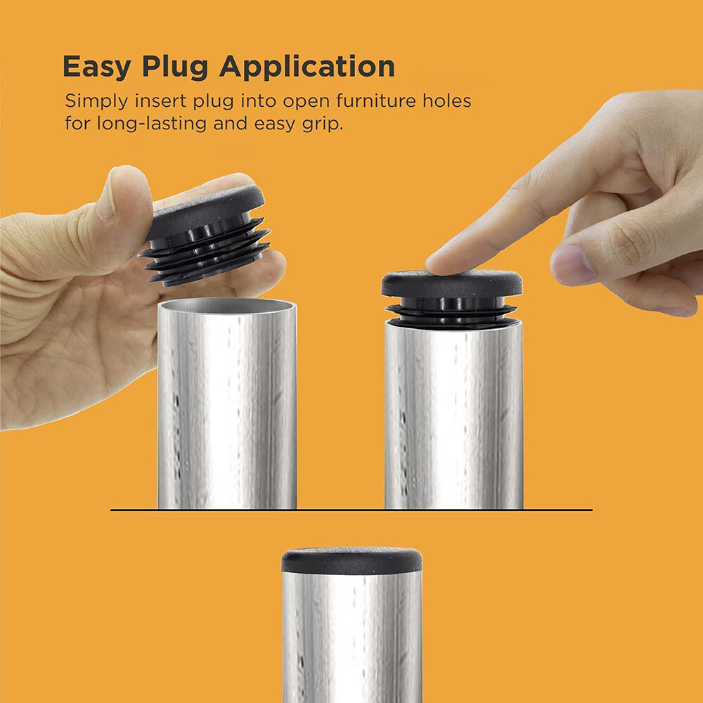 Round Plastic Blanking End Caps Pipe Tube Inserts Plugs Bungs Black 10mm-140mm
