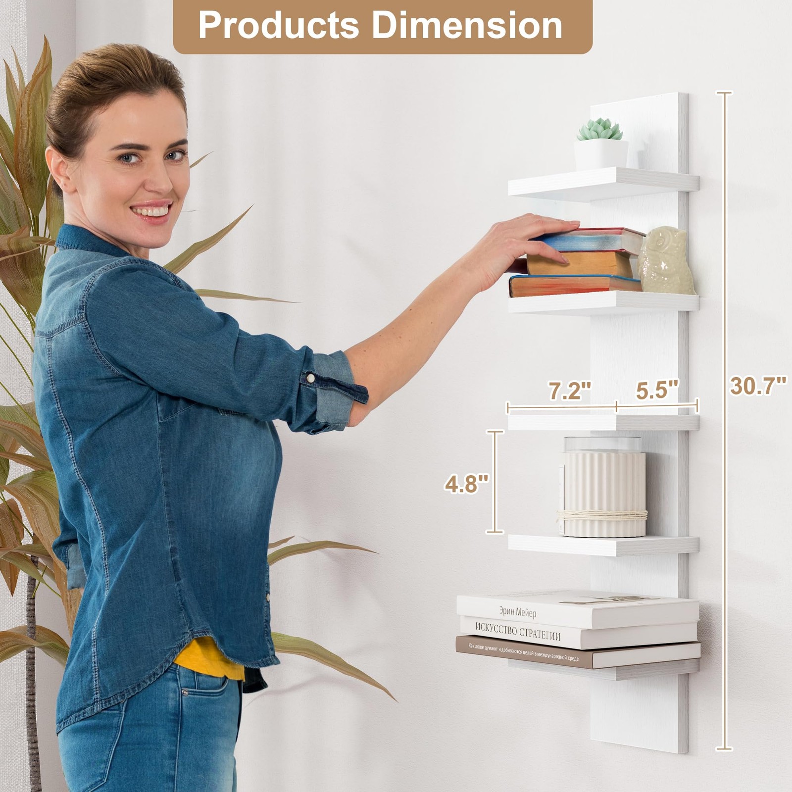 Fun Memories 5 Tier Wall 5 – Standard – 1P | 31″Height, Modern White