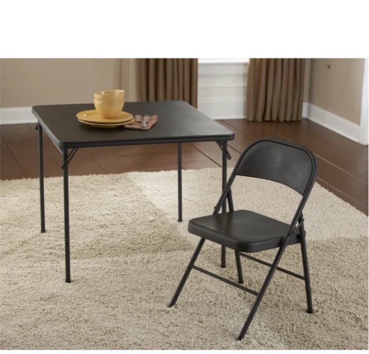 Mainstays All-Steel Metal Folding Chair, Black (Set of 4)