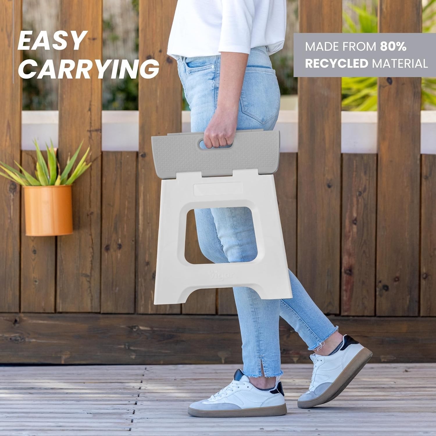 Durable Non-Slip Folding Step Stool – 12.5 Inches, Ideal for Home & RV