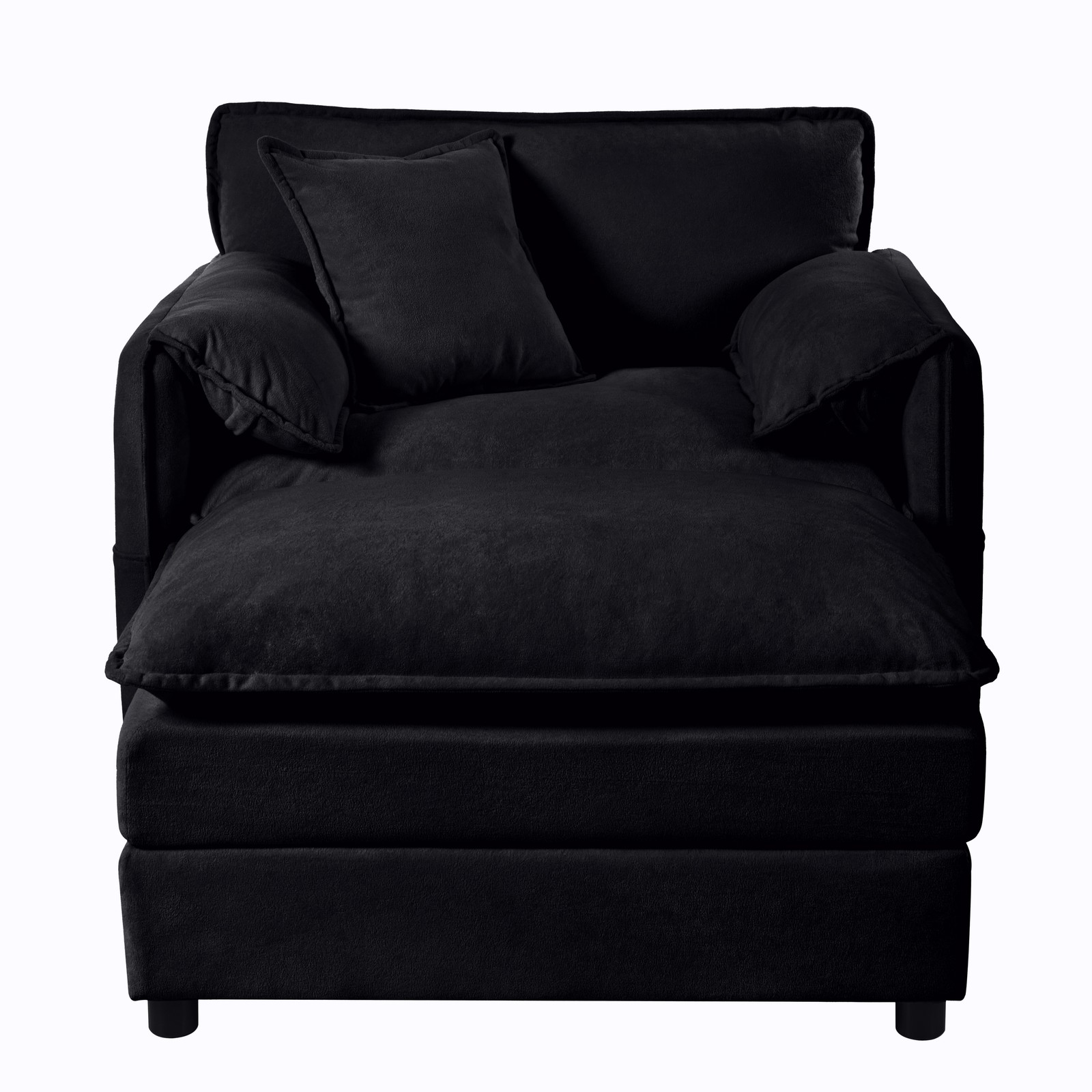 Oversized 57.48″ Recliner Chair with Movable Ottoman – Soft Chenille Upholstere