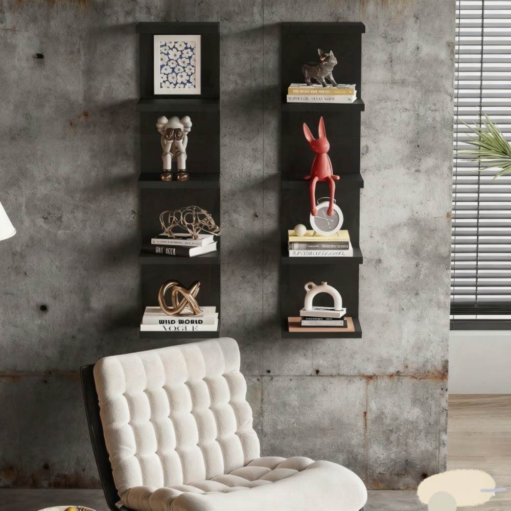 Bohemian Style Wall Mounted Storage Rack, Durable Plastic 5-Tier Display Shelf