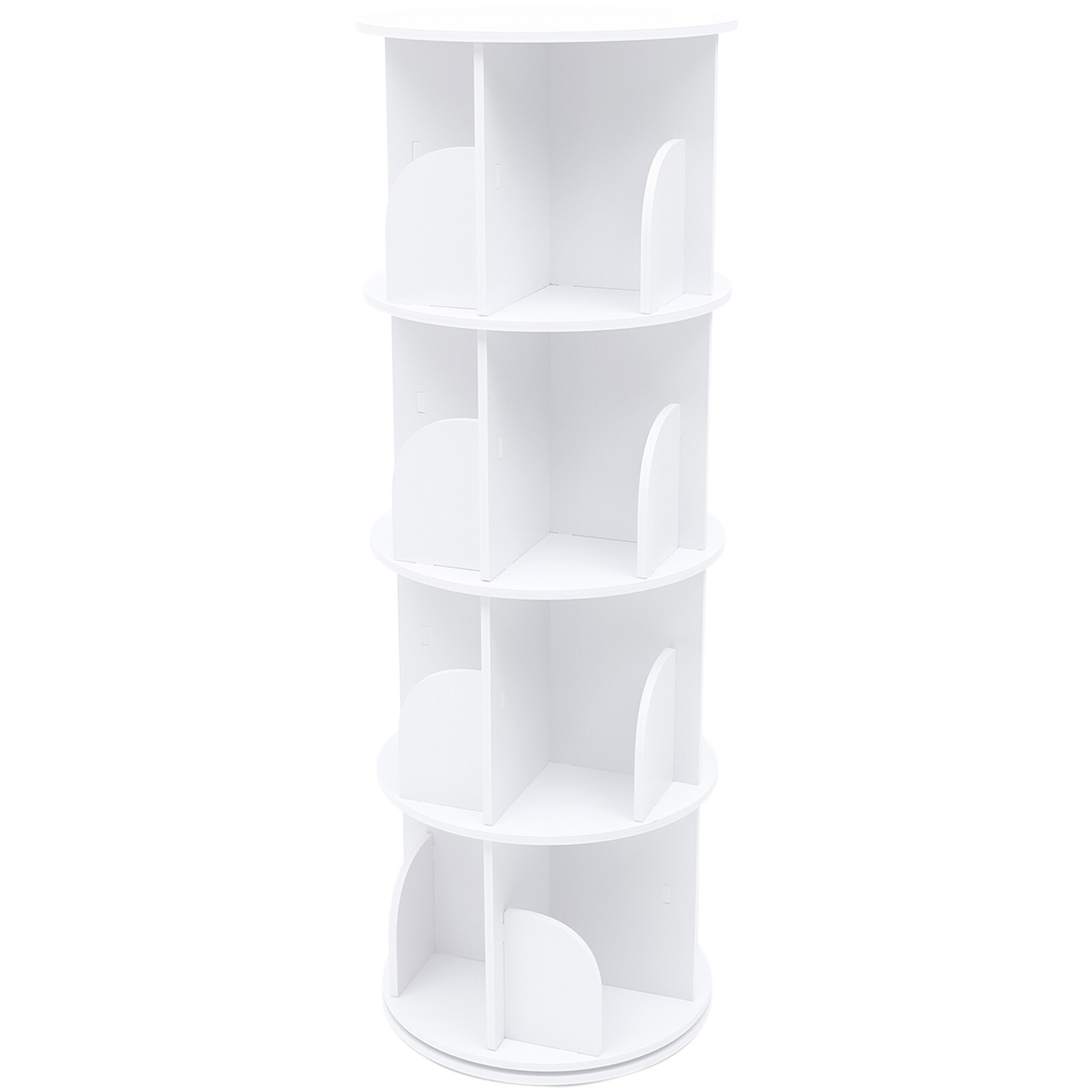 4-Tier 360° Rotating Bookshelf Bookshelf Organizer Floor Standing Storage Shelf