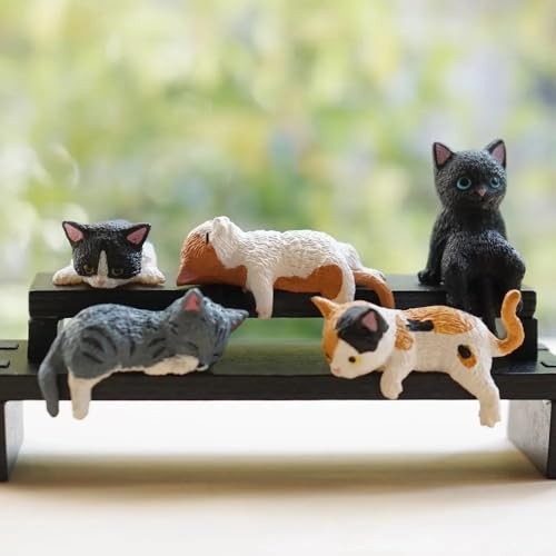 Mini Cute Cat Car Dashboard Accessories,Fun Car Rearview Mirror Dark color