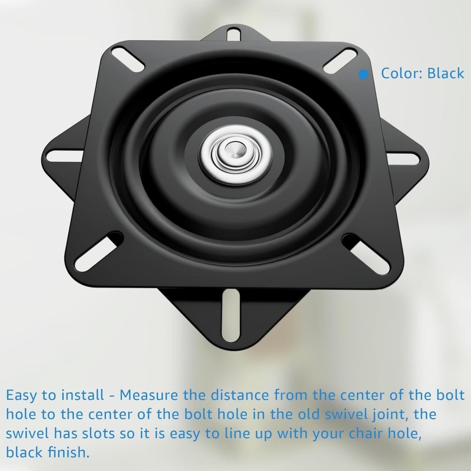 7 Inch HeavyDuty Bar Stool Rotating Base Replacement 360 Square Black Metal
