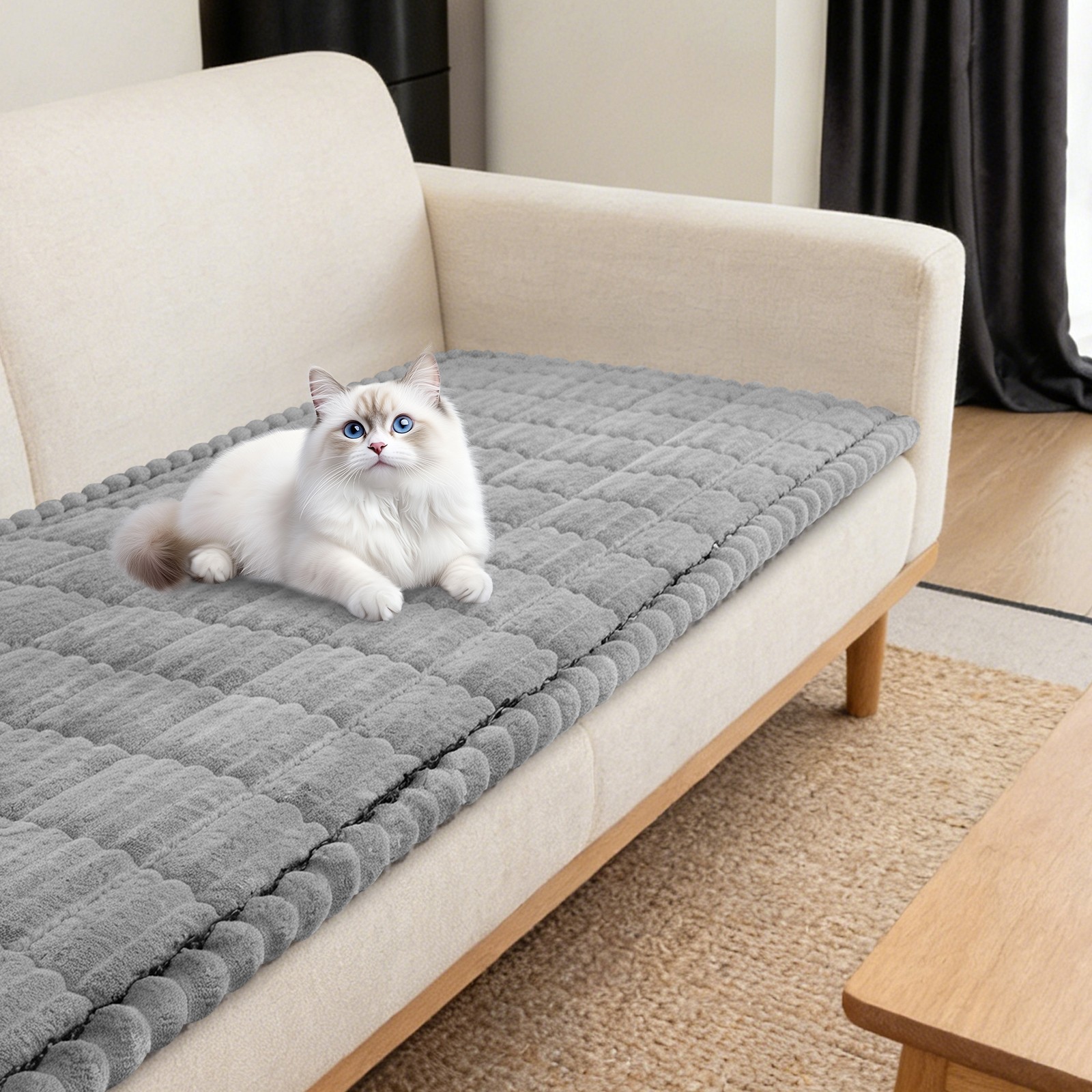 59*27in Pet Friendly Couch Cover, Slip-prevention Sofa Cover, Plush Couch Cover