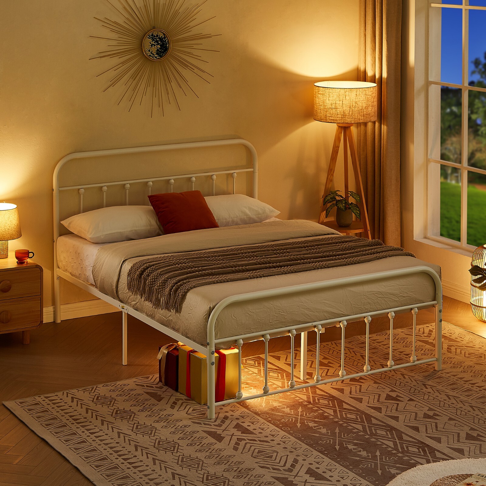 Twin/Full/Queen Platform Metal Bed Frame with Headboard and Footboard