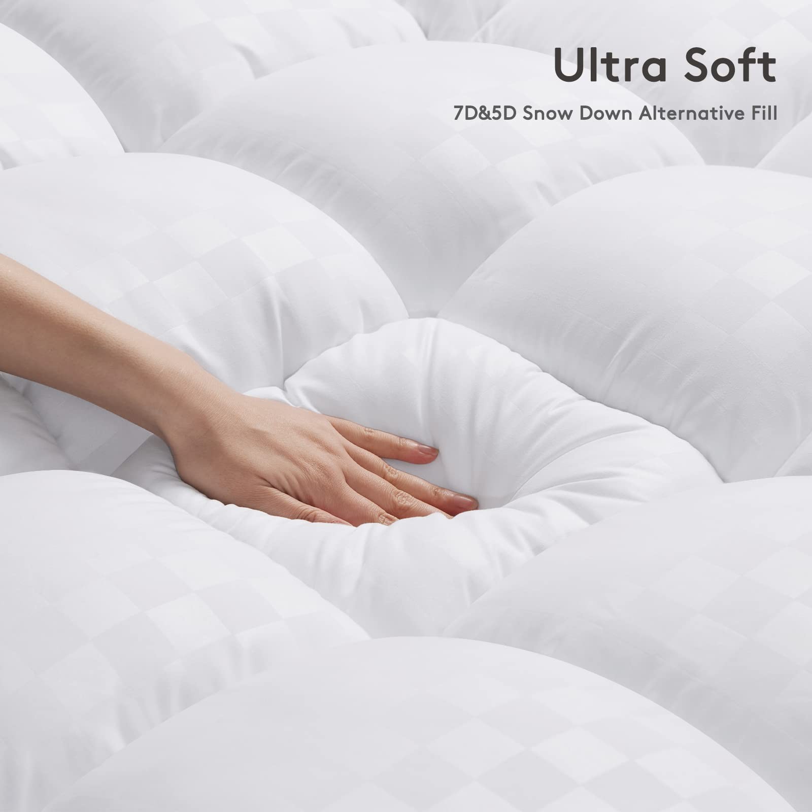 Extra Thick King Mattress Topper Cooling Pillow Top Deep Pocket Cover