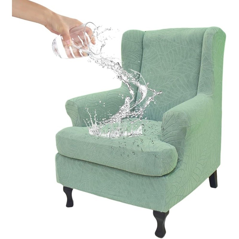 Waterproof Wingback Chair Slipcover Stretchy Non-Slip Easy Care Durable New