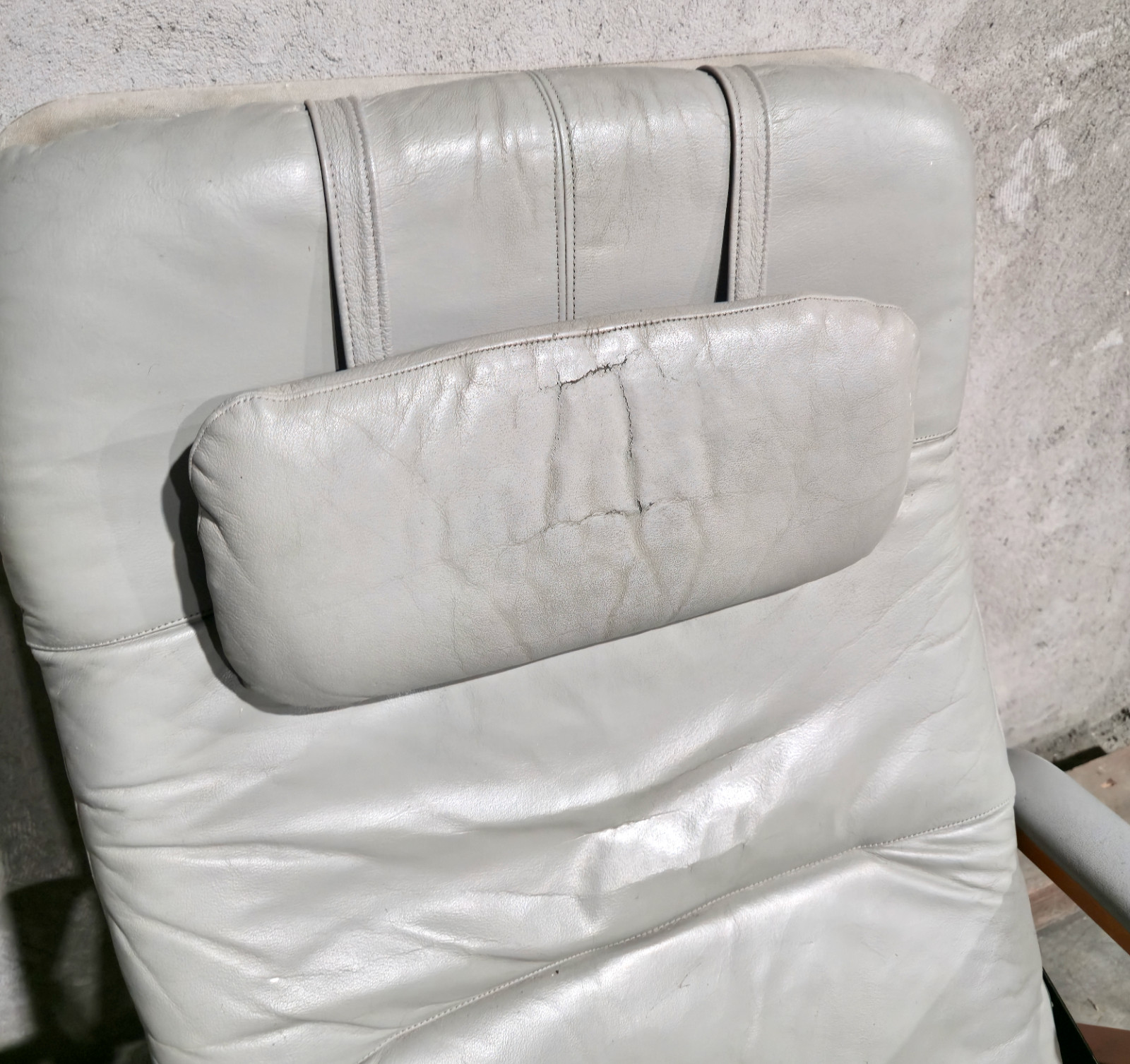 Vintage Nepsco Bentwood Backsaver Recliner in Teak Gray Leather Rare
