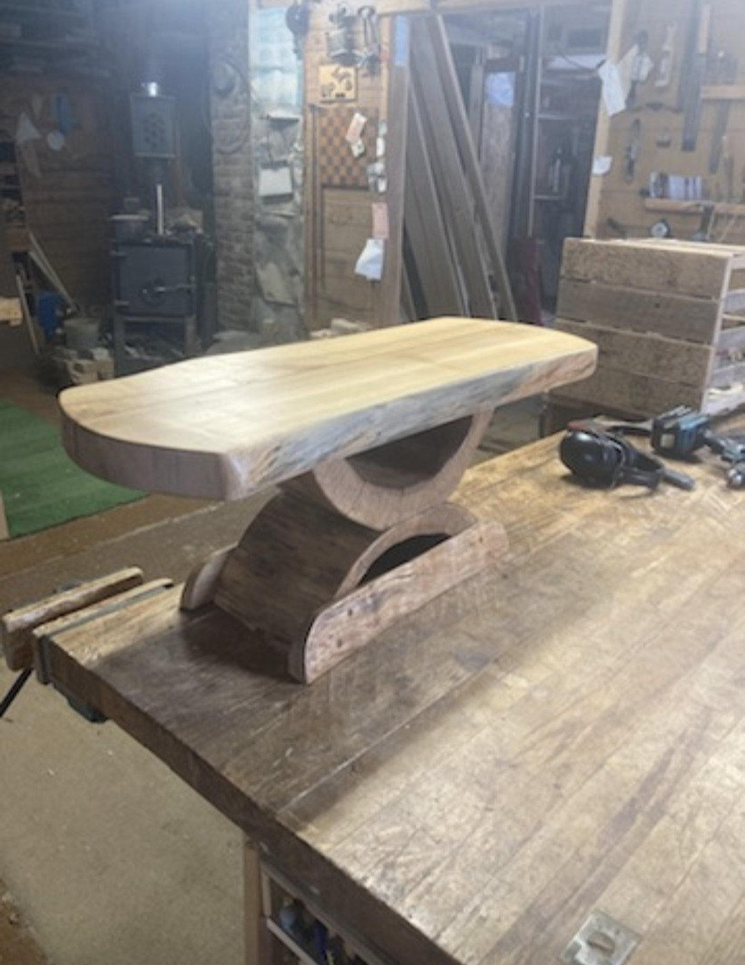 Handcrafted Live Edge Red Maple, Table Rustic Rectangular