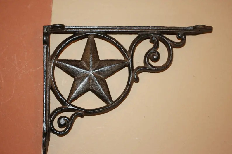 Rustic Star Shelf Brackets,Western Decor,equestrian decor,corbel,braces B-19