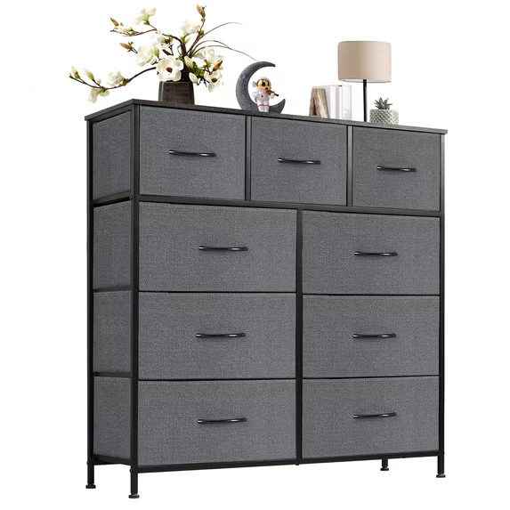 CONCETTA 9-Drawer Fabric Dresser, TV Cabinet Sideboard, Storage Organizer Cabine