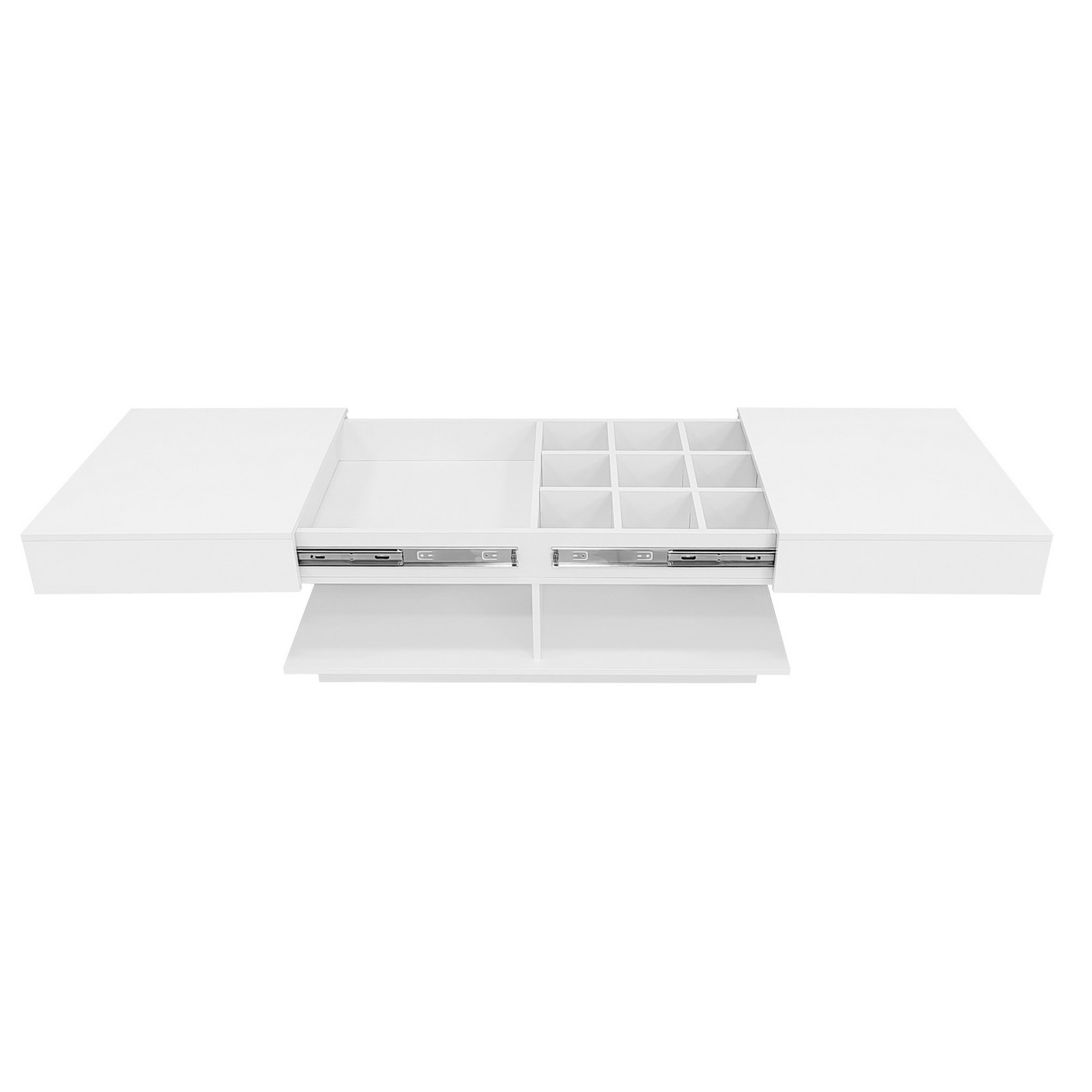 41-77″ Extendable Coffee Table Hidden Storage Compartment Center Table LED Light