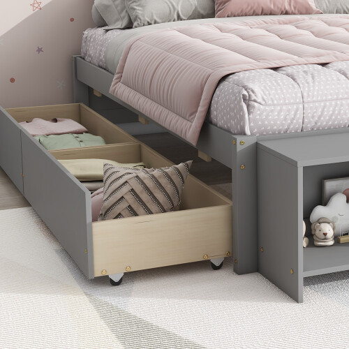 Full Size Bed Frames with Storage Drawers Storage Cases Solid Wood Bedroom Sets