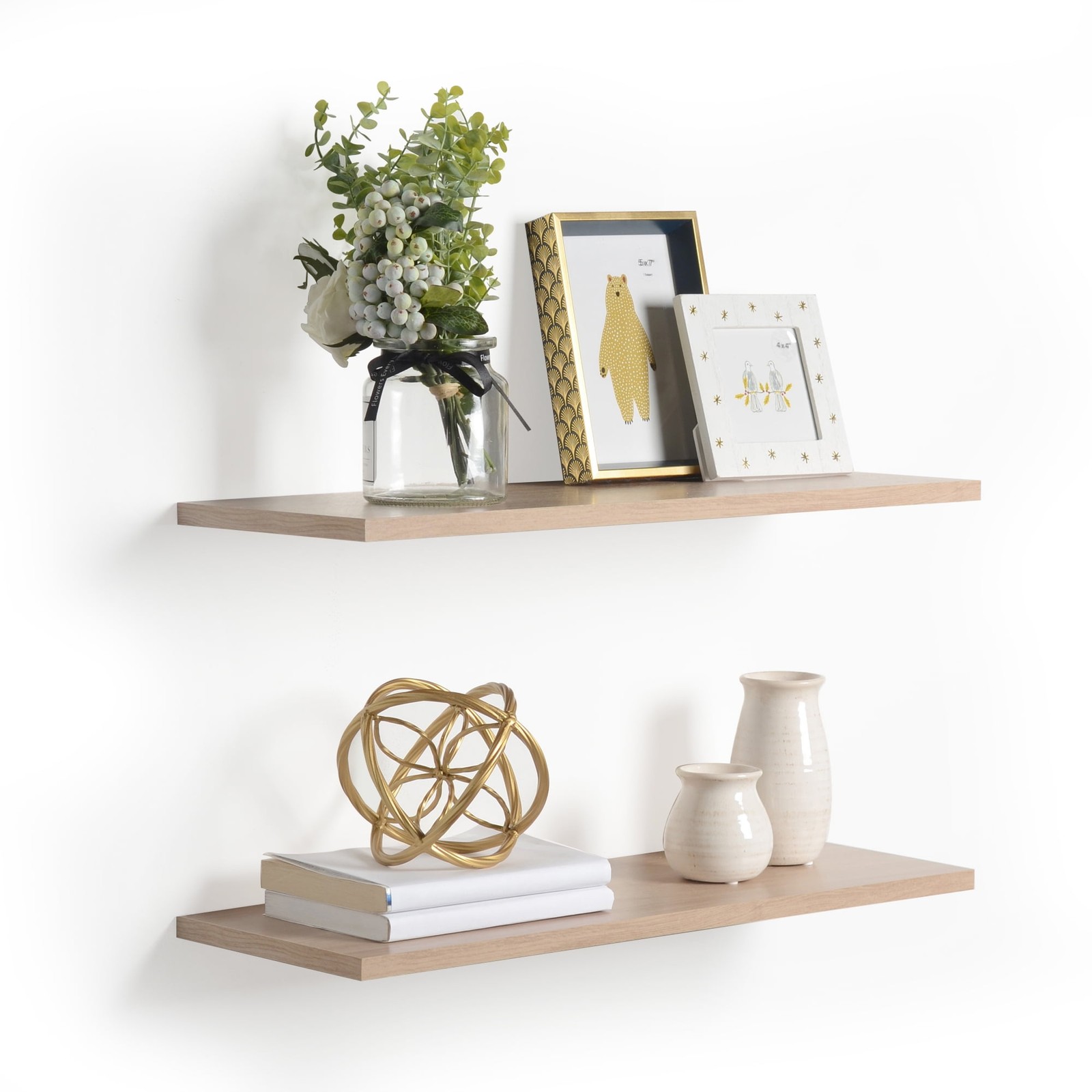 DELTA CYCLE MODERN 24 IN X 24 IN WOOD FLOATING SHELF SET 2 COUNT – WOOD