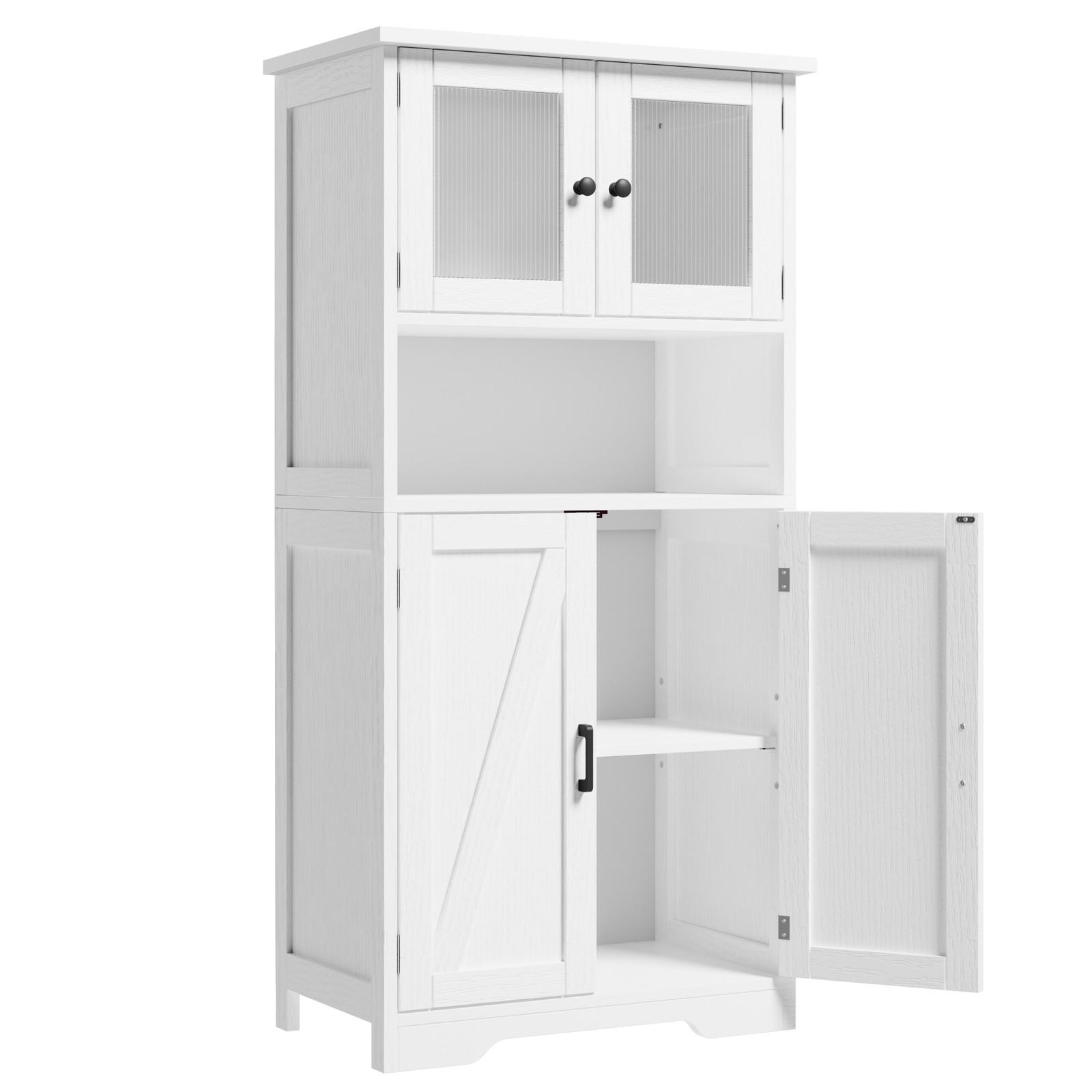 50.4″ Kitchen Pantry Storage Cabinet with Doors and Shelves Freestanding Cabinet