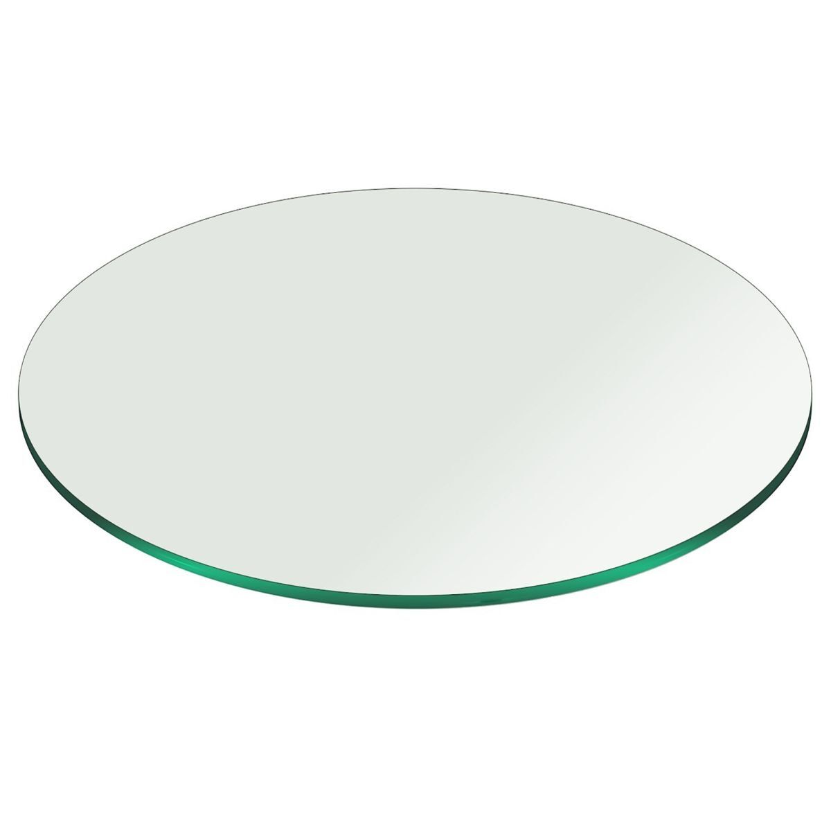 Round Glass Table Top 3/8 Inch Thick with Pencil Polish, Tempered Clear Glass