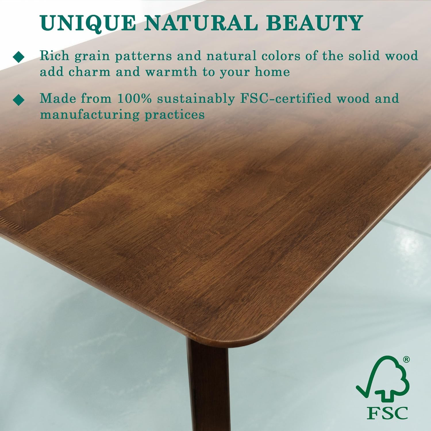 Acacia Verve 48″ Solid Wood Dining Table for 4 – Modern Rustic Design