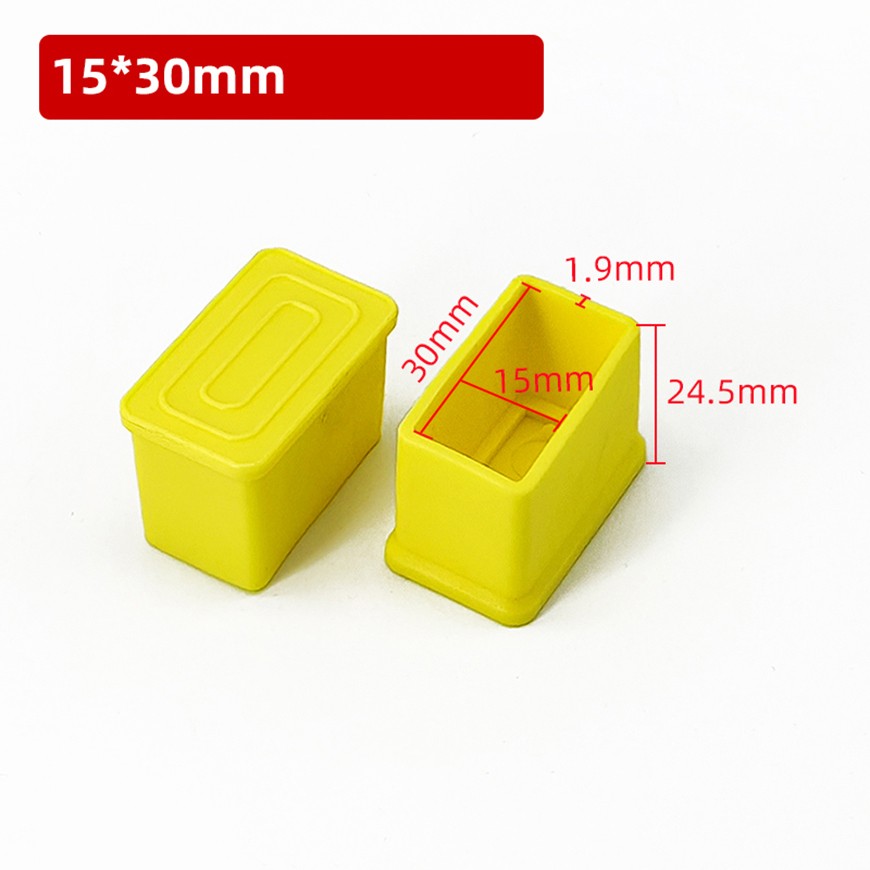 Oblong PVC Chair Table Feet Furniture End Cover Caps Floor Protector Yellow