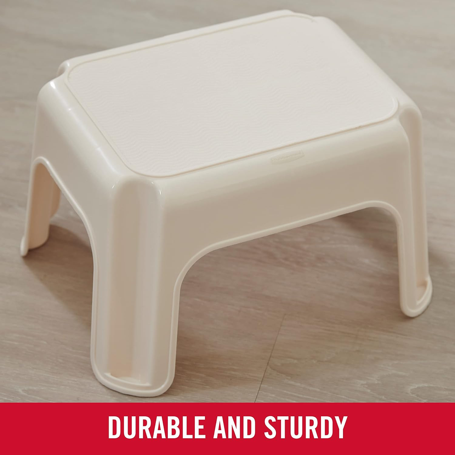 Rubbermaid Roughneck Step-Stool Bisque Lightweight Holds up to 300 Pounds Ideal