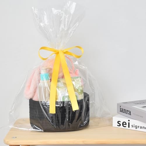 Small Woven Basket, Empty Tiny Shallow Storage Basket, Mini Cotton Rope Black