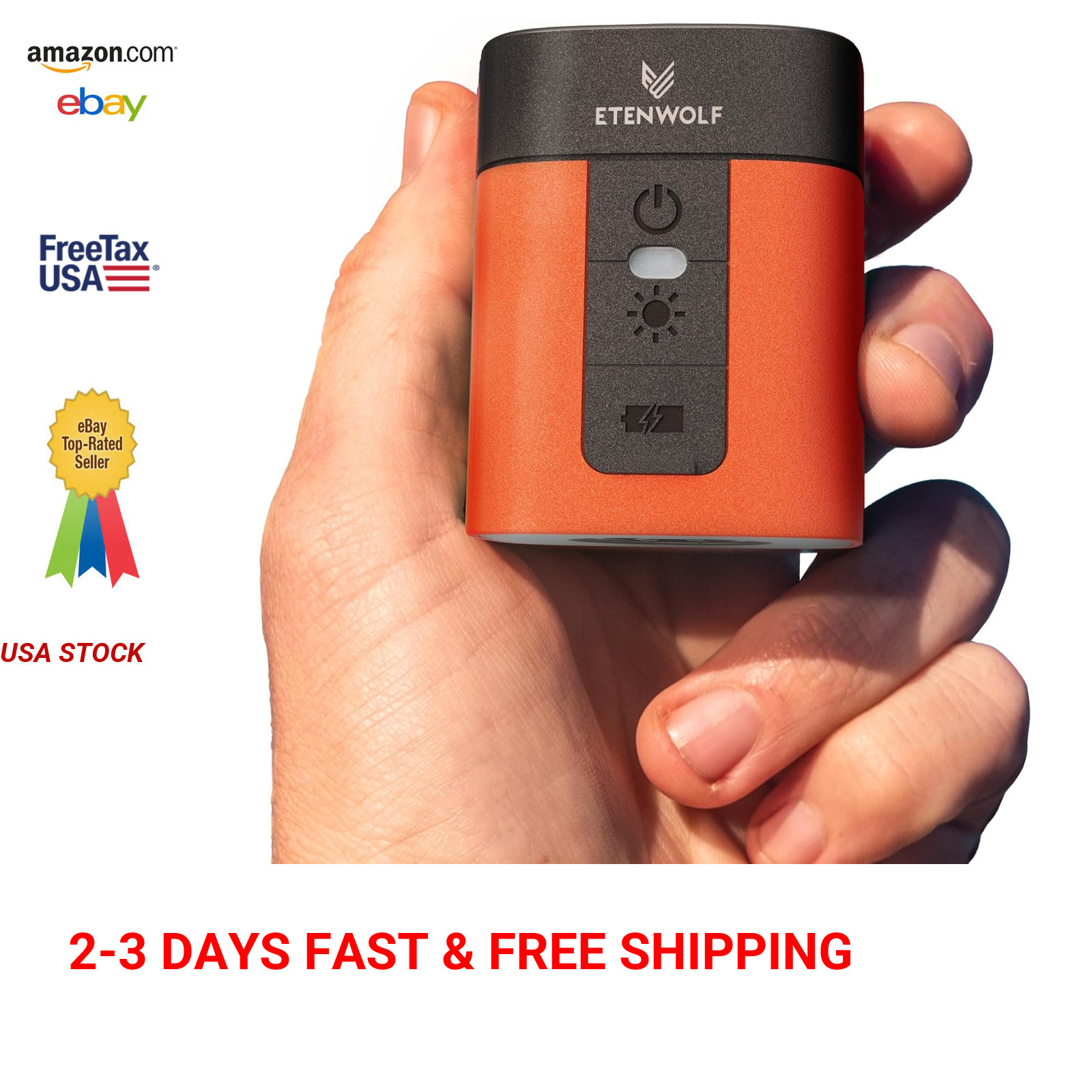Inflatable Air Pump with Lithium Battery and Camping Light, 2600mAh Model