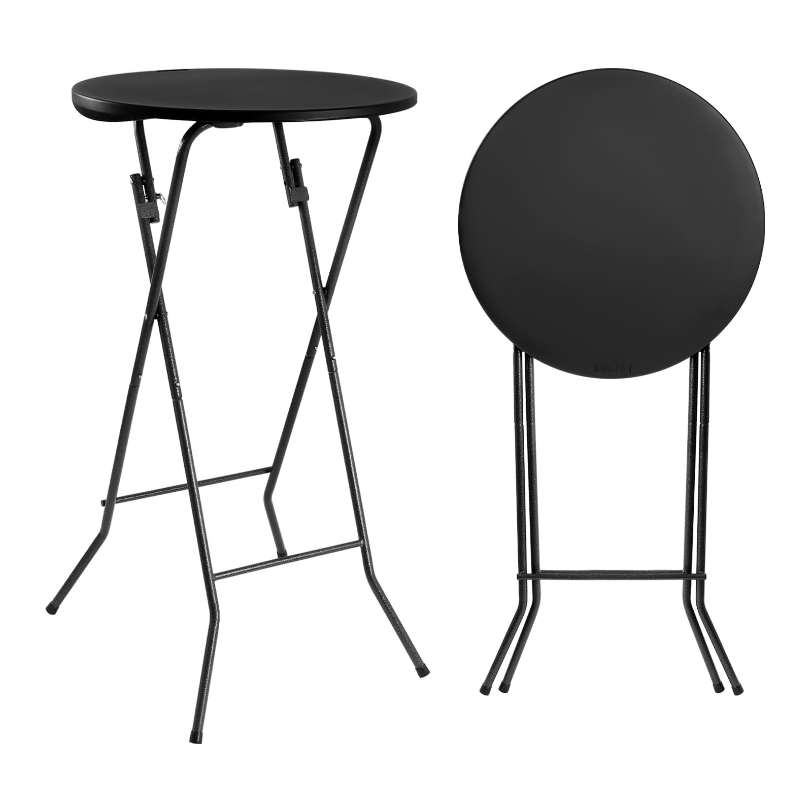 24in Round Cocktail Table, Bar Height High Top Foldable Bistro Table with Rem…