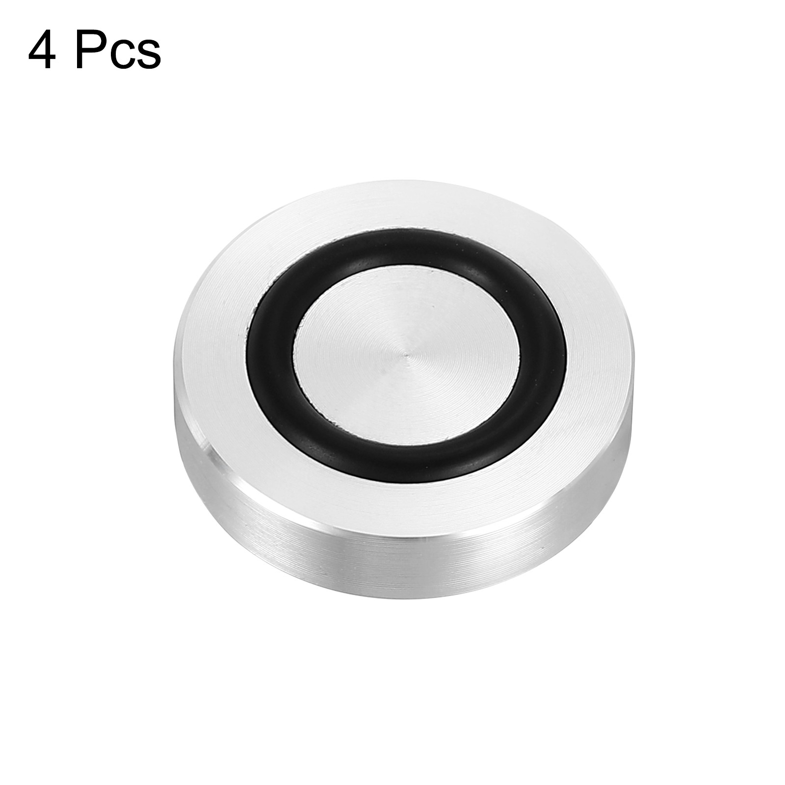 M8 30mm / 1.2″ Dia 8mm Aluminum Disc Glass Top Adapter with Rubber Ring 4pcs