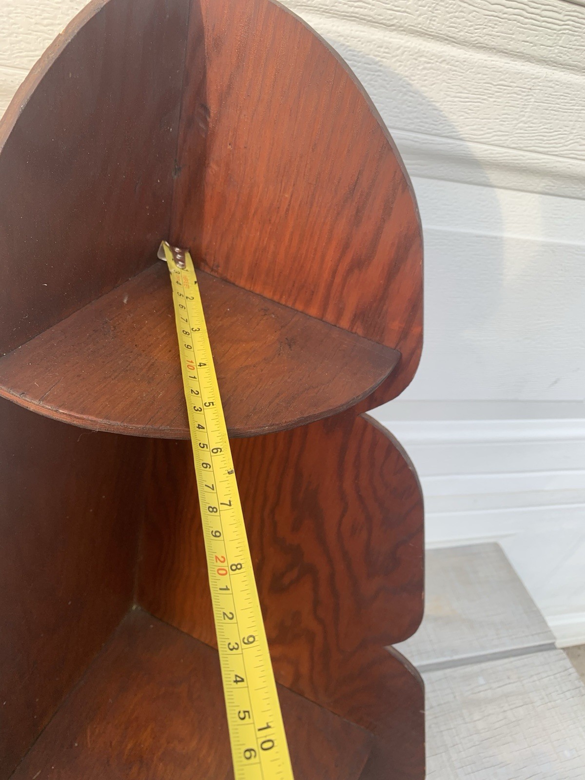 Vintage Wood Corner Shelf 2 Tier Freestanding Rustic Cottage Decor Plywood 25.5”