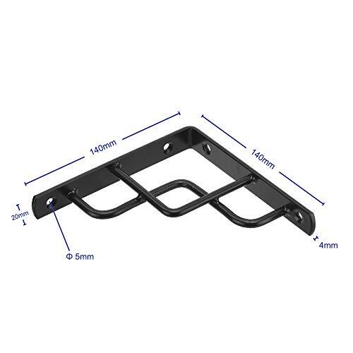 Dewell 2 Pcs 6inch L Shape Decorative Shelf Brackets, Assorted Size Names