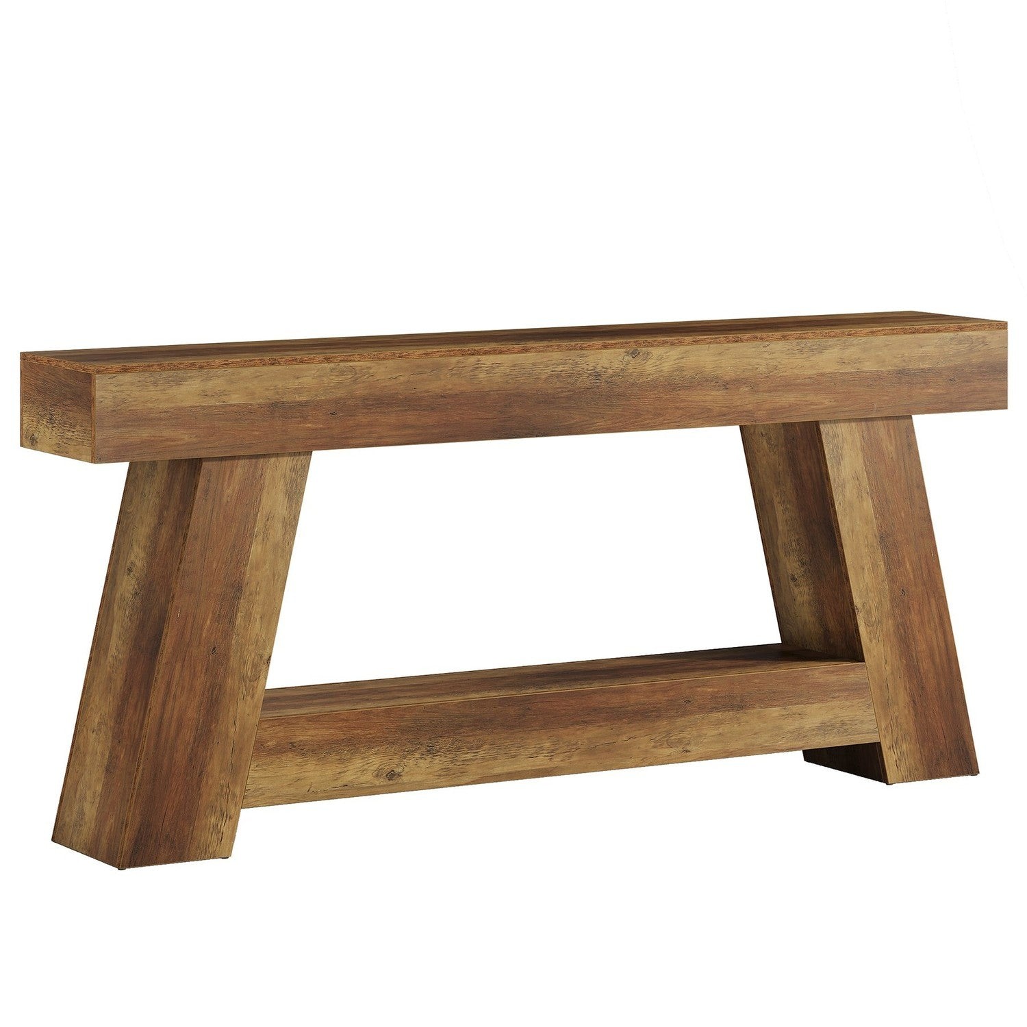 70.87″ Console Table, Farmhouse 2-Tier Sofa Table with Open Storage Shelf