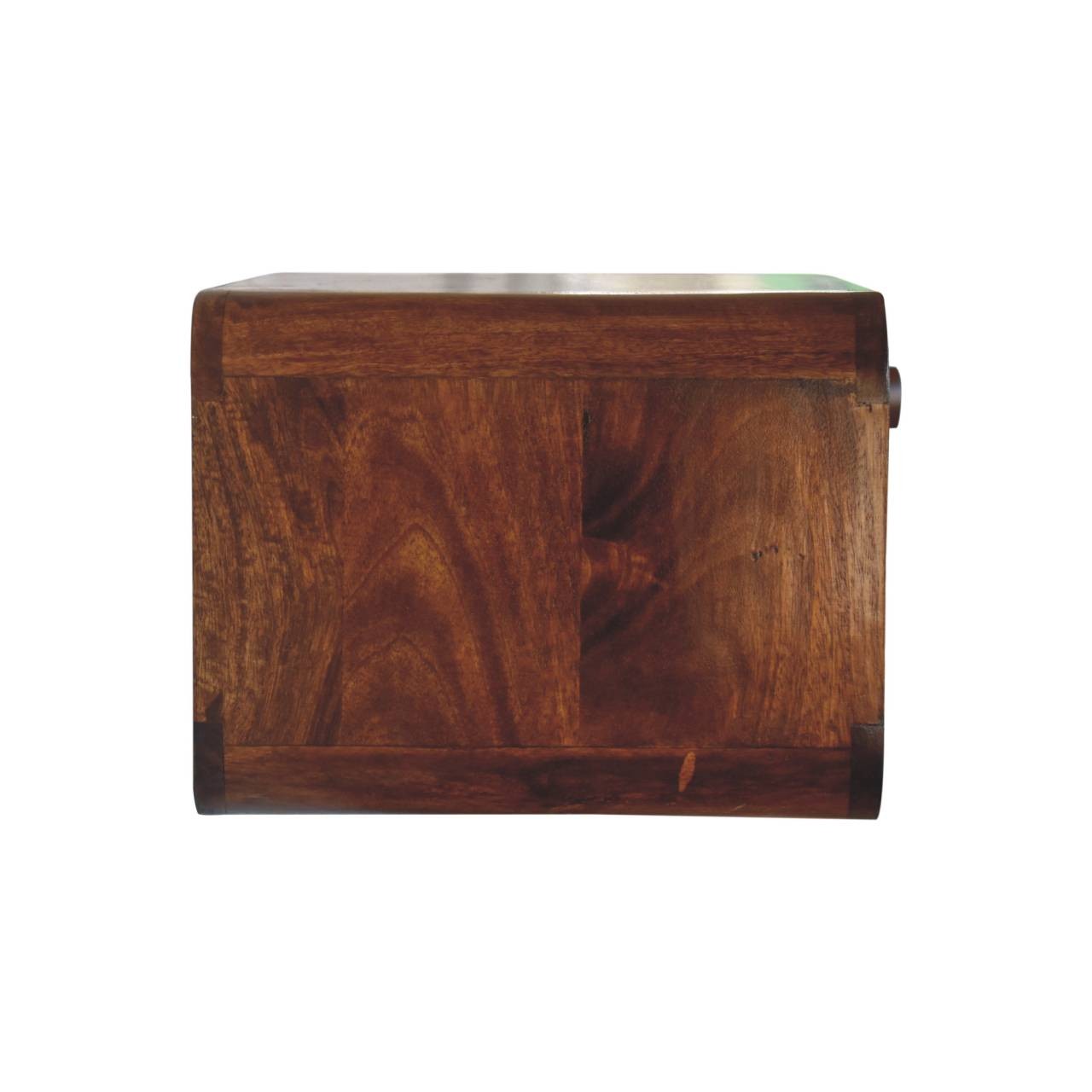 Solid Wood Chestnut Wall-Mounted Open Woven Bedside,Solid mango wood