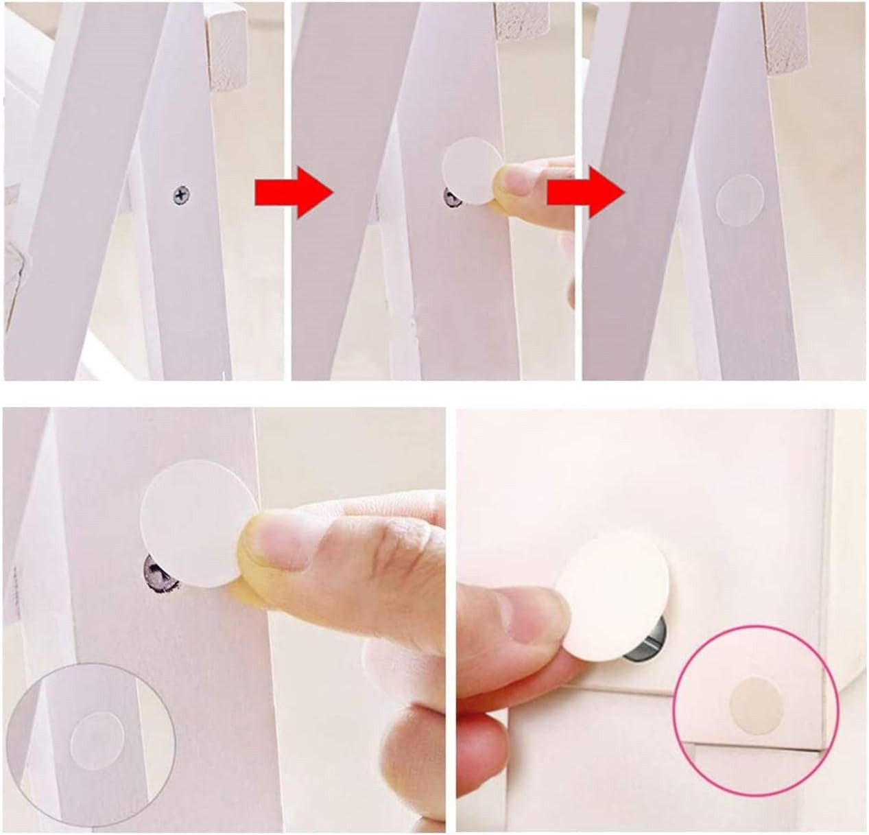 580 Pcs Self-Adhesive Screw Hole Stickers, 6-Table Self-Adhesive Screw Covers Ca