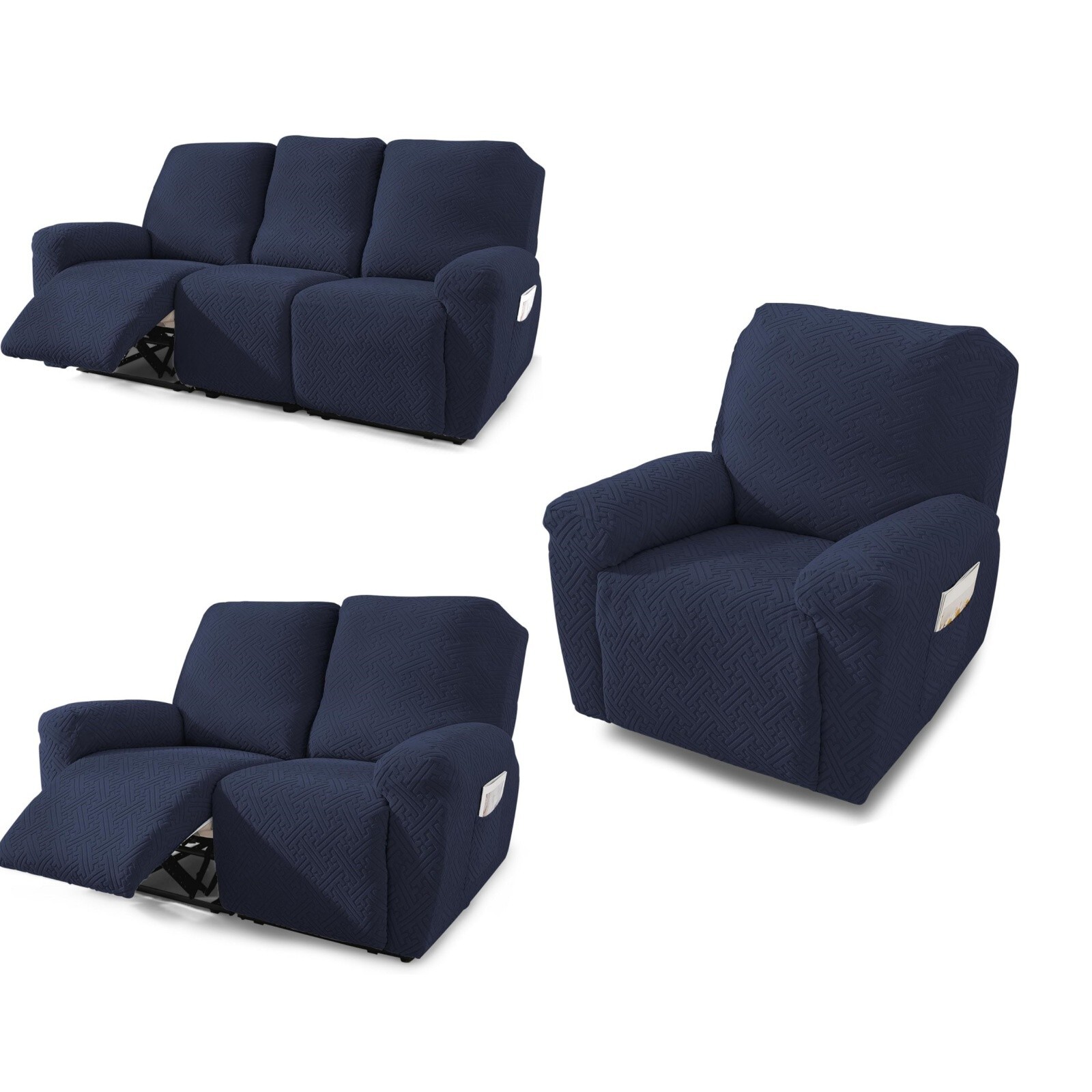 1/2/3 Seater Elastic Recliner Sofa Cover Non-slip Stretch Armchair Covers